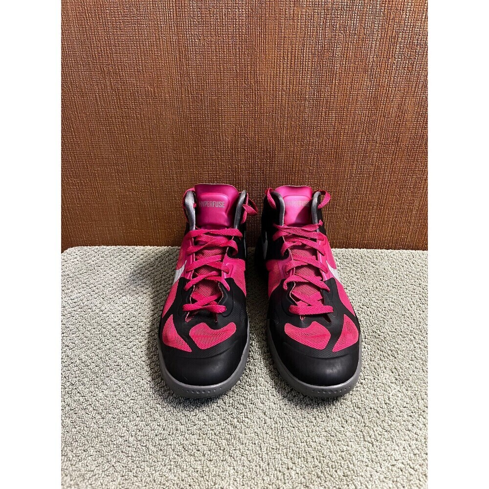 Nike Hyperfuse 525032-006 Black Pink High Top Sneakers Shoes Sz 6.5Y Womens' s 8 - Picture 2 of 5
